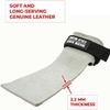 WARM BODY COLD MIND Leather Hand Grips Without Holes for Weightlifting, Powerlifting, Gymnastics, Cross-Training and Pull-Ups, Wrist and Palm Protection (White/Blue, M) view 2