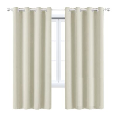 HANGEENGS 1-Panel Blackout Thermal Curtain with Grommets, Beige B, 215 x 140 cm (W x H)