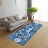 Rglxing Hallway Runner Rug, Non-Slip Kitchen Rug, 100 x 300 cm, Washable, Blue/Black view 2