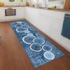 Rglxing Hallway Runner Rug, Non-Slip Kitchen Rug, 100 x 300 cm, Washable, Blue/Black view 3