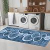 Rglxing Hallway Runner Rug, Non-Slip Kitchen Rug, 100 x 300 cm, Washable, Blue/Black view 4