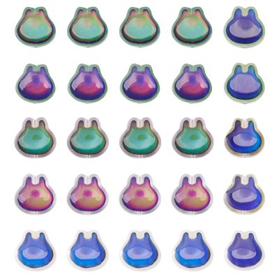 Spritewelry 40-Piece Rabbit Glass Beads, Color-Changing Temperature-Sensitive Spacer Beads
