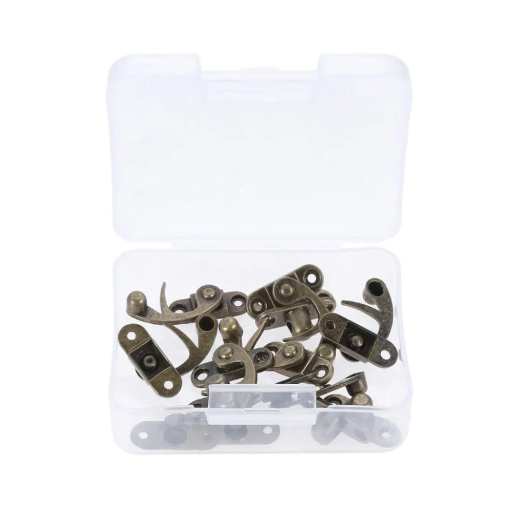 10-Piece Bronze Retro Latch Set, 29 × 33 mm