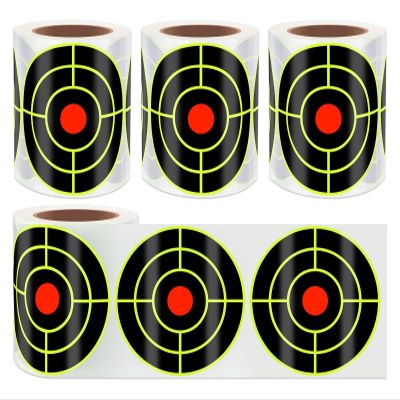 4 Rolls Shooting Target Stickers, 3 Inches, Fluorescent Yellow, 400 Pieces