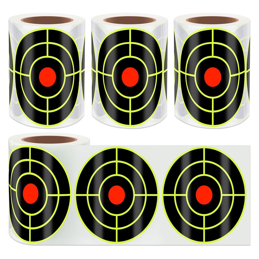 4 Rolls Shooting Target Stickers, 3 Inches, Fluorescent Yellow, 400 Pieces