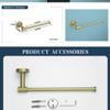 Personalizable Brushed Gold Stainless Steel Bathroom Set, Wall-Mounted, 4-Piece Set C view 4