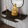 Decorative Two-Tier Wall Shelf, Buddha Altar Shrine Table, 39 x 26 x 12 cm view 3