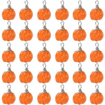 SUNNYCLUE 30 Pumpkin Resin Jewelry Charms for Thanksgiving and Halloween