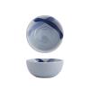 Personalizable Japanese Ceramic Ice Cream Bowls, Blue Brush Design, 2-Pack view 1