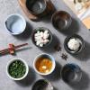 Personalizable Japanese Ceramic Ice Cream Bowls, Blue Brush Design, 2-Pack view 3
