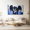 Generic Canvas Wall Art 100 x 60 cm, Abstract Pair of Wings, Blue and Black, Unframed view 3