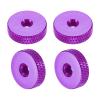 sourcing map 4-Pack Knurled Thumb Nuts, M4 x 14 x 4 mm, Purple Aluminum view 1