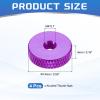 sourcing map 4-Pack Knurled Thumb Nuts, M4 x 14 x 4 mm, Purple Aluminum view 2