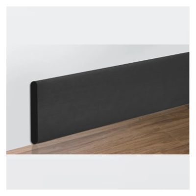 ENWWCH 3-Piece 2 m Waterproof Self-Adhesive Baseboard Trim, 3D Wall Decals, Thickened Corner Protection, Black