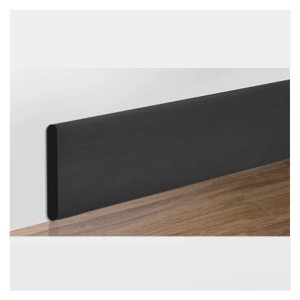 ENWWCH 3-Piece 2 m Waterproof Self-Adhesive Baseboard Trim, 3D Wall Decals, Thickened Corner Protection, Black