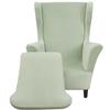 QOEUIUJ 2-Piece Mint Green Wingback Chair Cover view 1