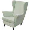 QOEUIUJ 2-Piece Mint Green Wingback Chair Cover view 2