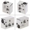 FUUGlan Hardened Aluminum Heater Block for 3 S1 Hotend Extruder, Silver, High-Temperature Resistant view 2