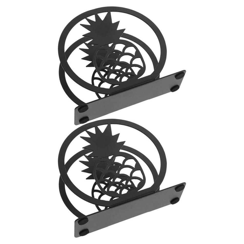 2 Decorative Black Iron Napkin Holders