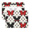 Amooorous 3-Ring Binder Pencil Pouches, 2-Pack, Red, Black, Butterfly view 1