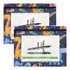 Binder Pencil Pouches, Cute Plastic 3-Ring File Folder, 2-Pack, Cartoon Colorful Dinosaurs view 2