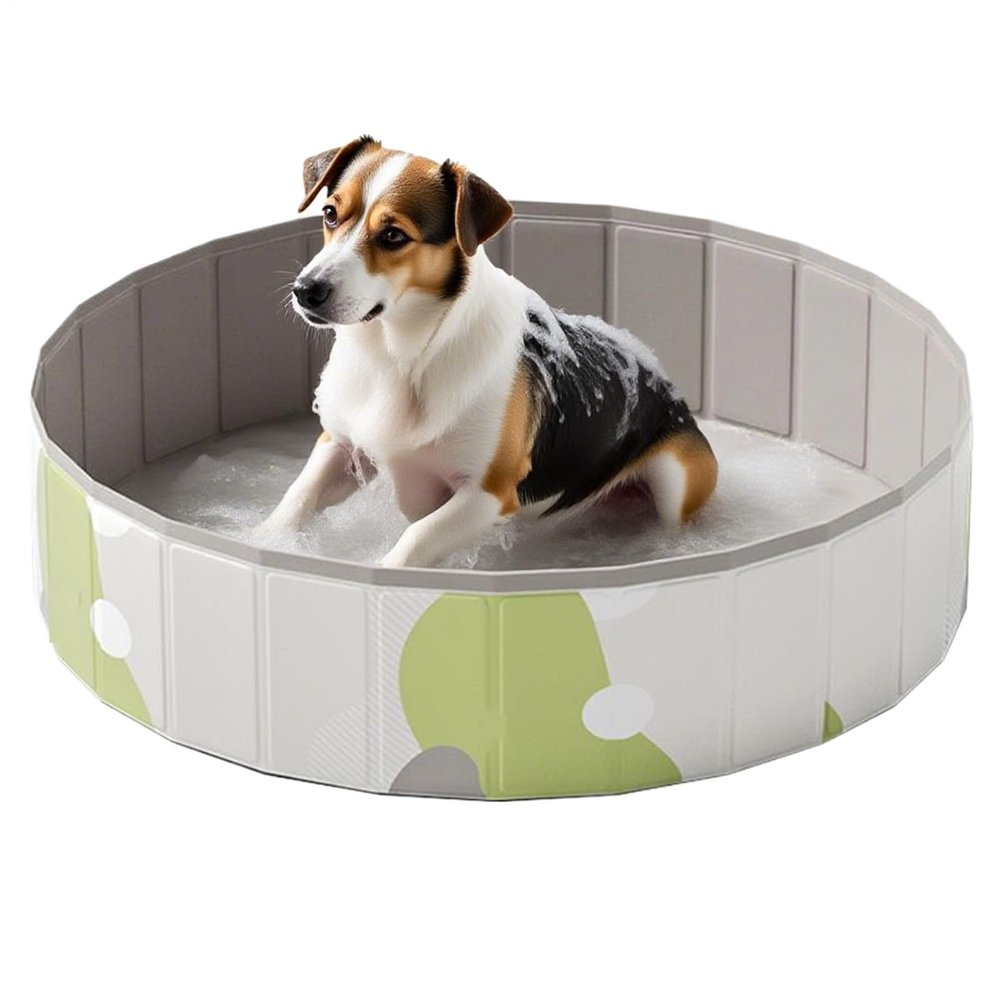 Foldable Swimming Pool, Leak-Resistant, Quick Setup, Pet Bath