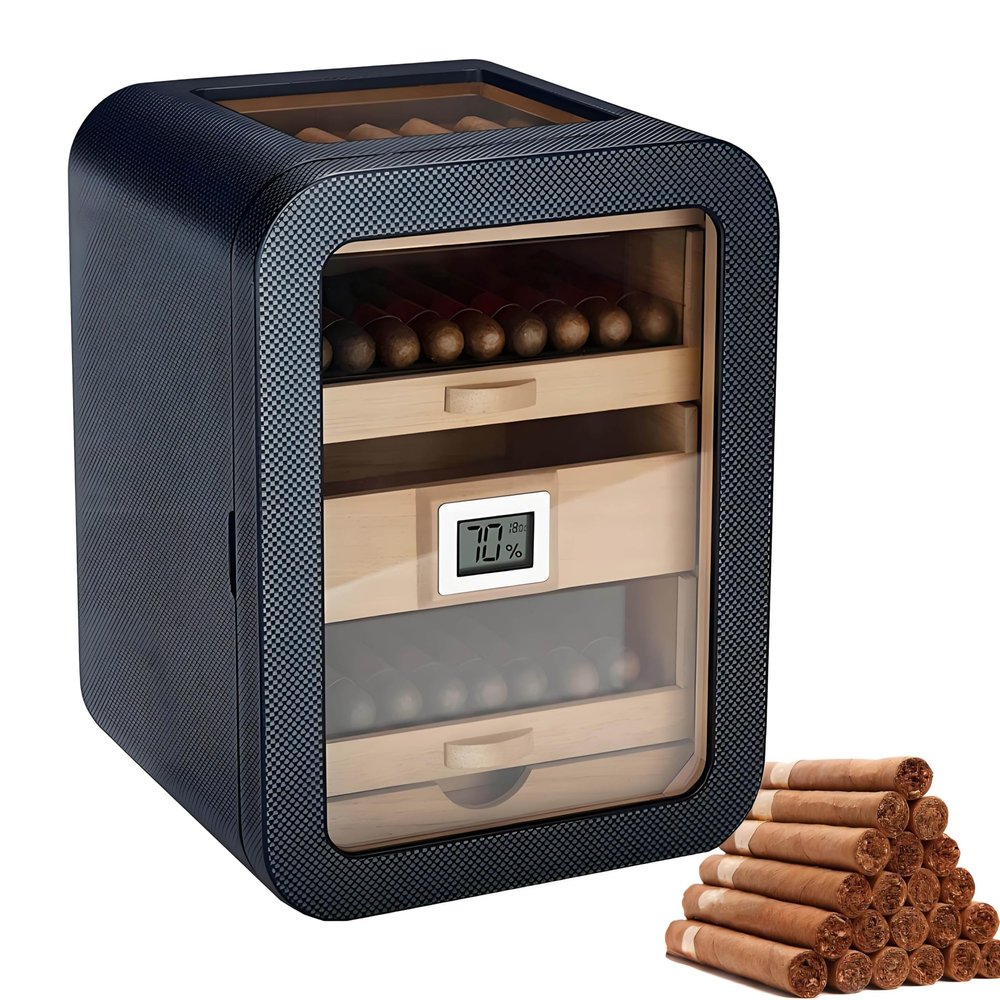 Electric Cigar Humidor Cabinet for 110 Cigars with Digital Hygrometer