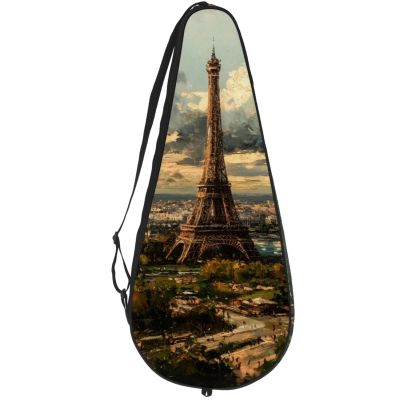 VAPOKF Eiffel Tower City Landscape Tennis Racket Bag, Holds up to 2 Rackets