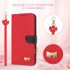 xinyunew Armor Wallet Case for Realme Note 60 4G with Detachable Strap, Red view 4