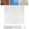 Wood Cafe Saloon Swinging Door, Solid Wood Double-Swing Door for Bar, Kitchen, Bathroom and Hallway, White, W 117 x H 90 cm view 1