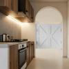 Wood Cafe Saloon Swinging Door, Solid Wood Double-Swing Door for Bar, Kitchen, Bathroom and Hallway, White, W 117 x H 90 cm view 2