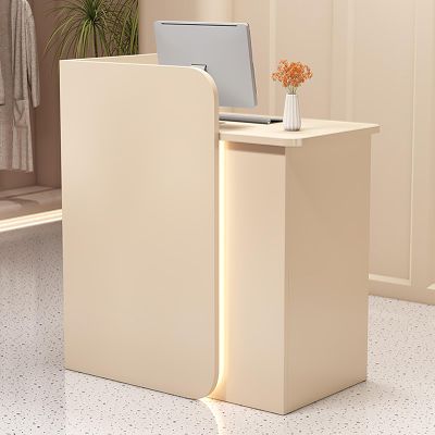 UULBDCD Wooden Reception Desk with Drawers and Cabinets