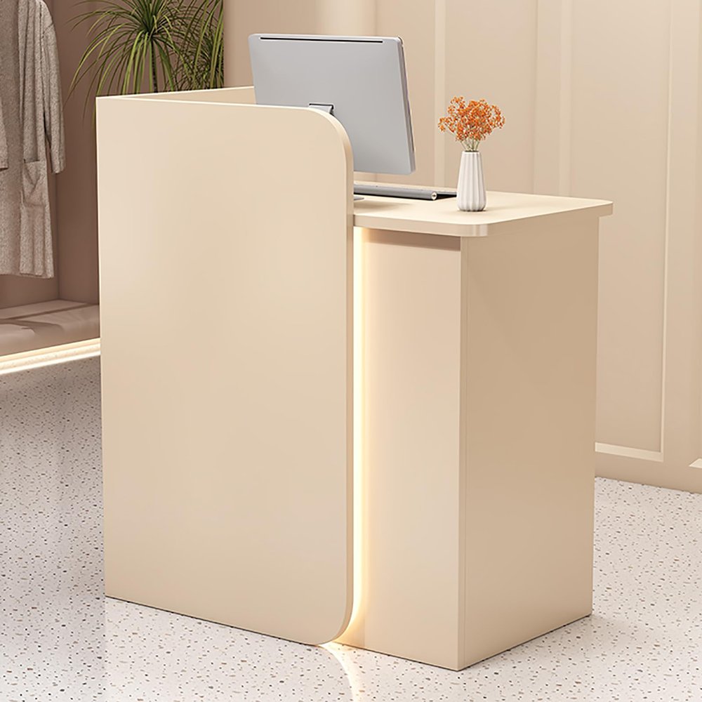 UULBDCD Wooden Reception Desk with Drawers and Cabinets