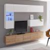 AXLIVING Kossana 4 Living Room Wall Unit, 255 cm Wide, White/Golden Oak view 1