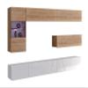 AXLIVING Kossana 4 Living Room Wall Unit, 255 cm Wide, White/Golden Oak view 2