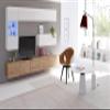 AXLIVING Kossana 4 Living Room Wall Unit, 255 cm Wide, White/Golden Oak view 3