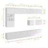 AXLIVING Kossana 4 Living Room Wall Unit, 255 cm Wide, White/Golden Oak view 4