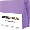 DH DEIN HAUS Cotton Terry Fitted Sheet, Soft and Easy-Care, Violet, 90 x 200 cm view 2