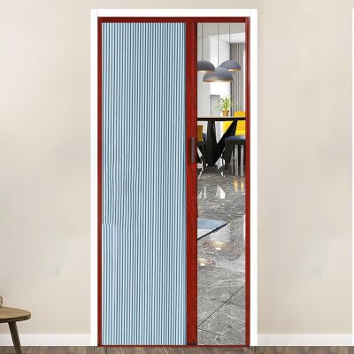 Customizable Blue Honeycomb Folding Door
