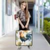 Quteprint Zippered Binder Bag with Rooster and Sunflower Design, 3.8 cm 3-Ring Binder, Multiple Pockets, 500-Sheet Capacity, Shoulder Strap and Handles view 3