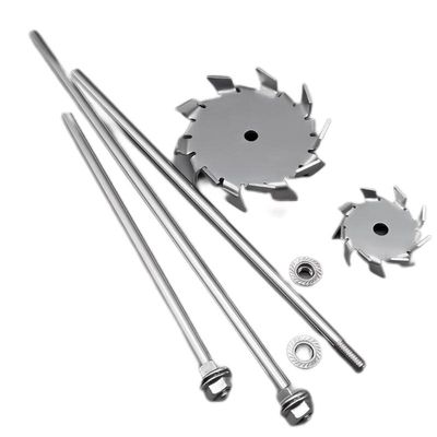 304 Stainless Steel Dispersing Paddle and Stirring Rod with Flange Nut, 3–10 cm Paddle, 8 mm Rod
