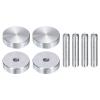 QUARKZMAN Round Aluminum Discs, Silver, M6 Thread, 25 mm, 4-Pack view 1