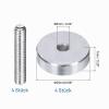 QUARKZMAN Round Aluminum Discs, Silver, M6 Thread, 25 mm, 4-Pack view 2