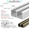 Sliding Door Hardware Kit, Double Rail, 90/180/300/400/500/600 cm, Commercial Pocket Door Track and Roller System view 2