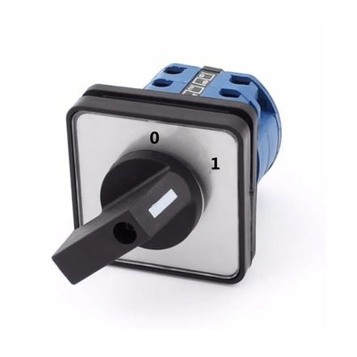 LW26-20 Rotary Switch Knob, 2 Positions, 0-1 ON-OFF Changeover Cam Switch, Ui 690 V, Ith 20 A, 1 Pole, 4 Terminals