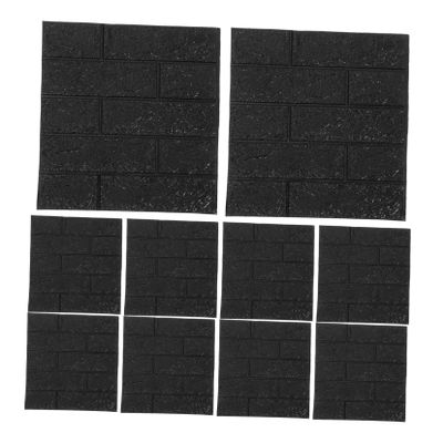 Operitacx 10-Pack Self-Adhesive Foam Brick Wall Stickers