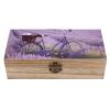 SMAZDFXX Lavender Field Bicycle Wooden Storage Box, Acacia Case with Hinged Lid view 1