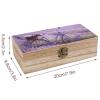 SMAZDFXX Lavender Field Bicycle Wooden Storage Box, Acacia Case with Hinged Lid view 2