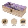 SMAZDFXX Lavender Field Bicycle Wooden Storage Box, Acacia Case with Hinged Lid view 3