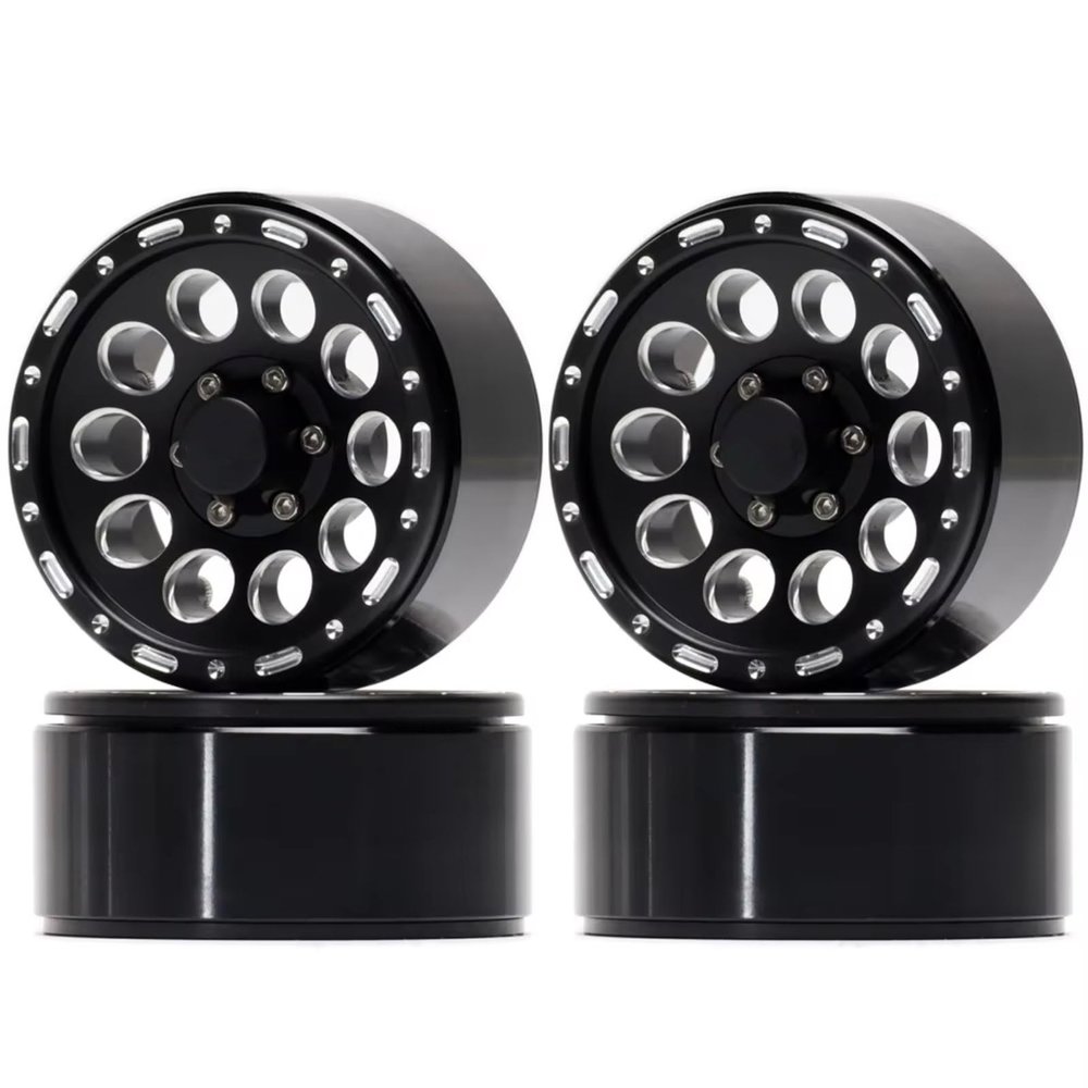 GTVNPOA RC Aluminum Alloy Hubs, 1.9-Inch Beadlock Wheels, 4-Piece Set
